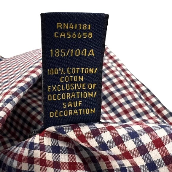 Ralph Lauren Mens XL Red Shirt Blue White Check Button Down Long Sleeve Cotton - Picture 6 of 13